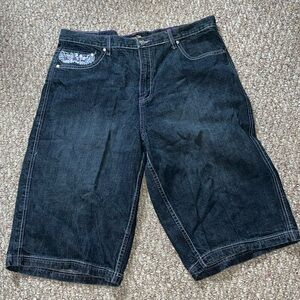 Men's Old Skool embroidered skate board street long length denim Shorts size 40